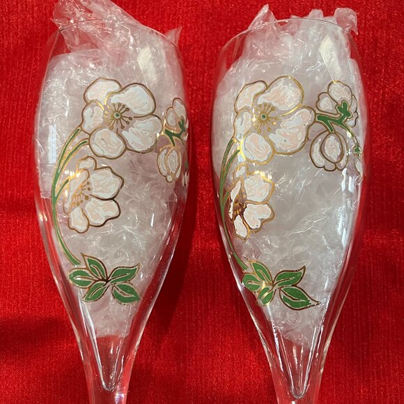 Vintage Perrier Jouet Belle Epoque Champagne Flutes - Picture 5 of 5